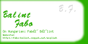 balint fabo business card